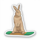 Sticker Lapin en Snowboard avec Snowboard (Recto)