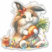 Sticker Lapin et carotte haïes de Pâques (Devant)