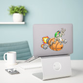 Sticker Lapin Fusée (Ordinateur portable sur le bureau)