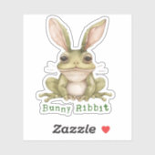 Sticker Lapin Grenouille aux Oreilles Tombantes Toad Pâque (Feuille)