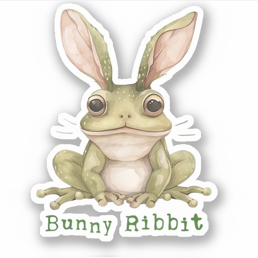 Sticker Lapin Grenouille aux Oreilles Tombantes Toad Pâque (Devant)