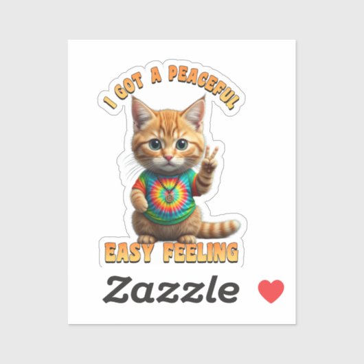 Sticker Lapin Hippie Boho Paisible Sentiment Facile (Feuille)