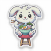 Sticker Lapin Lapin Manger Ramen (Devant)