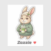 Sticker Lapin Matcha (Feuille)