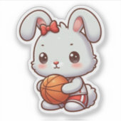 Sticker lapin mignon, lapin, basket (Devant)