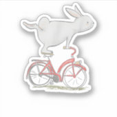 Sticker Lapin Mignonne Sur Vélo _ Cyclisme _ Vélo & G (Devant)