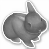 Sticker lapin nain gris-néerlandais (Devant)