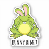 Sticker Lapin Ribbit Funny Lapin Frog Pun (Devant)