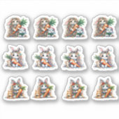 Sticker Lapines et carottes haïes de Pâques (Devant)