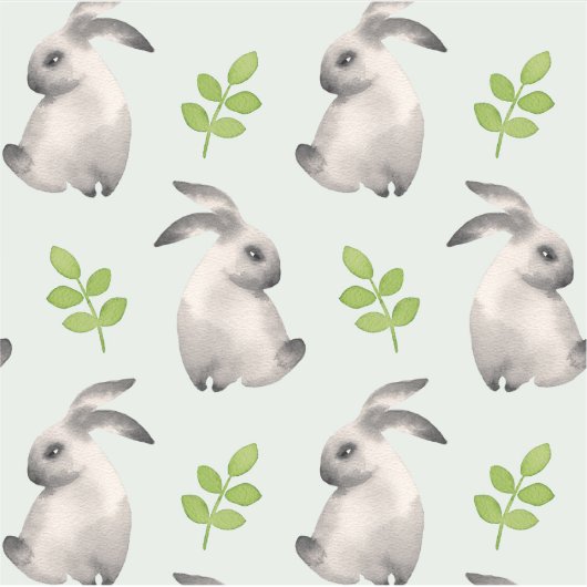 Sticker Lapins d'aquarelle et herbe (Devant)