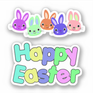 Sticker Lapins de réservation de scrap Happy Easter