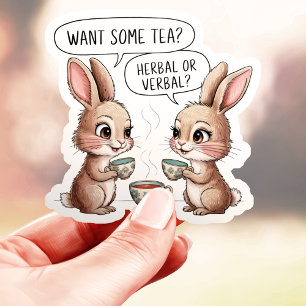 Sticker Lapins de thé aux herbes ou verbaux