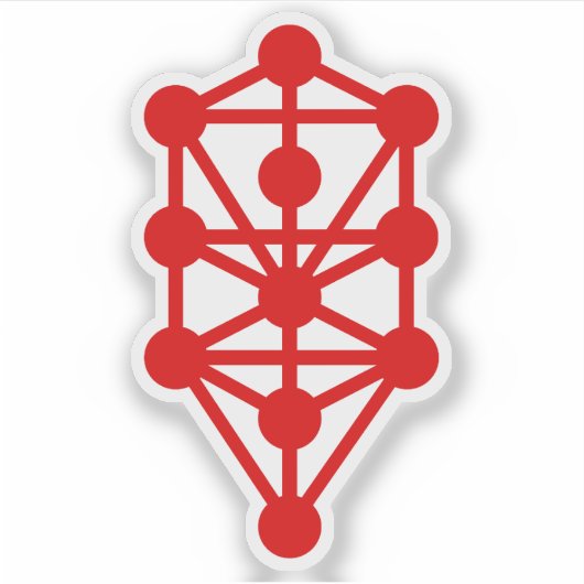 Sticker L'Arbre De Vie Qabaliste (rouge) (Devant)
