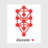 Sticker L'Arbre De Vie Qabaliste (rouge) (Feuille)