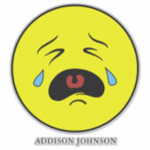 Sticker Larmes de Pleure Triste Emoji Visage Jaune Ajouter (Devant)