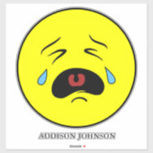 Sticker Larmes de Pleure Triste Emoji Visage Jaune Ajouter (Feuille)