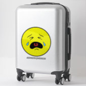 Sticker Larmes de Pleure Triste Emoji Visage Jaune Ajouter (Sur valise)