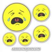 Sticker Larmes de Pleure Triste Jaune Collection Visage No (Devant)
