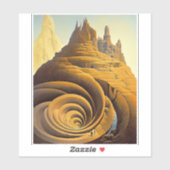 Sticker L'art Imaginaire de Surreal Mountain City (Feuille)