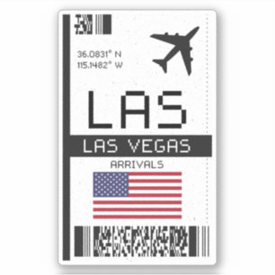 Sticker LAS Las Vegas Boarding Pass - Nevada Travel