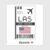 Sticker LAS Las Vegas Boarding Pass - Nevada Travel (Feuille)