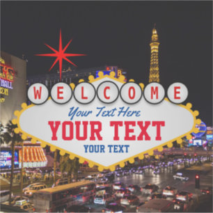 Sticker Las Vegas à l'Affiche de bienvenue de nuit Votre t