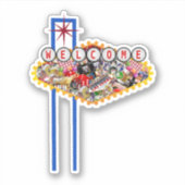 Sticker Las Vegas Affiche de bienvenue - Gamblers Delight (Devant)