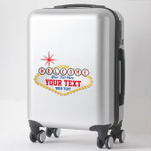 Sticker Las Vegas Affiche de bienvenue Votre texte (Sur valise)