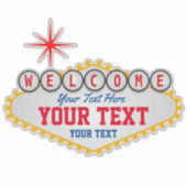 Sticker Las Vegas Affiche de bienvenue Votre texte (Devant)