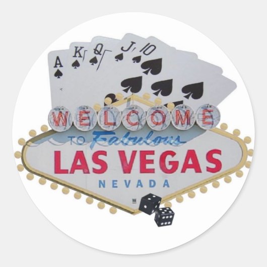 Sticker Las Vegas Royal Flush avec dés (Devant)