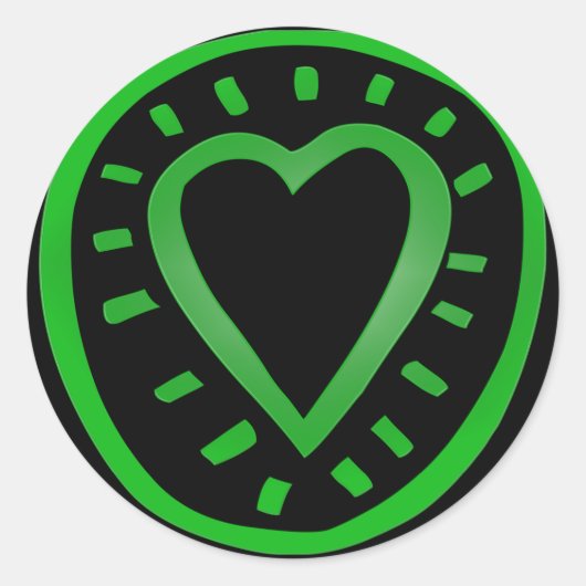 Sticker latéral vert et noir Heart Round (Devant)