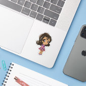 Sticker Latina (Ordinateur portable avec iPhone)