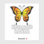 Sticker Latina éduquée avec papillon (Feuille)