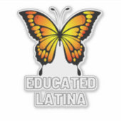 Sticker Latina éduquée avec papillon (Devant)