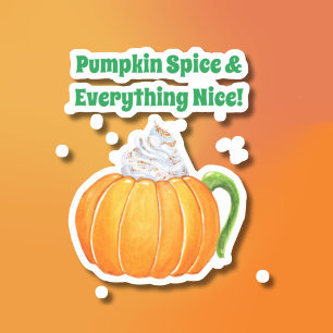 Sticker Latte au Pumpkin Spice aquarelle
