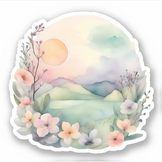 Sticker L'aube en fleurs (Devant)