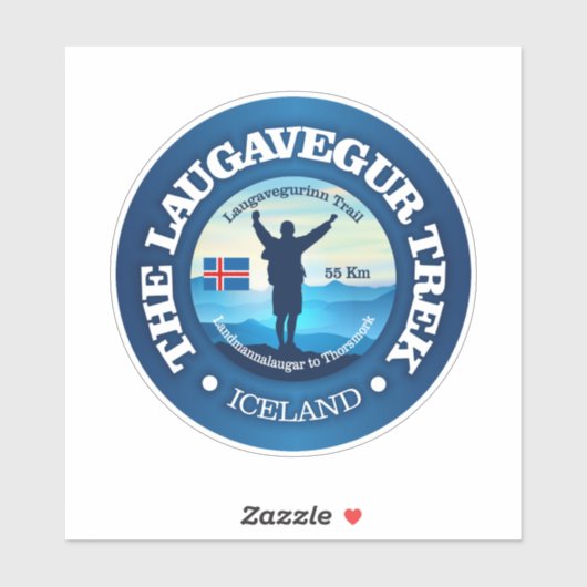 Sticker Laugavegur Trek (randonnée) (Feuille)