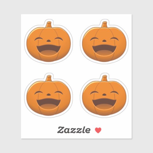 Sticker Laughing Halloween Pumpkin, Set of 4 (Feuille)