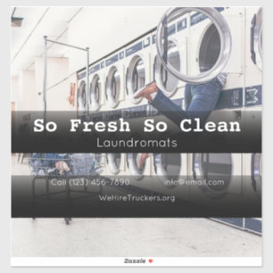Sticker Laundromat société véhicule de la publicité entrep