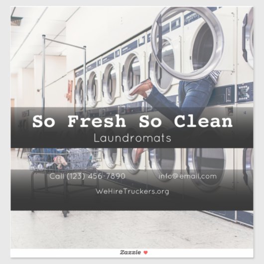 Sticker Laundromat société véhicule de la publicité entrep (Feuille)