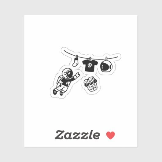 Sticker “Laundry Day in Space Minimal Cosmic Humor Design" (Feuille)