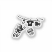 Sticker “Laundry Day in Space Minimal Cosmic Humor Design" (Devant)