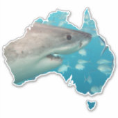 Sticker L'Australie Forme un grand requin blanc en gros pl (Devant)