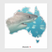 Sticker L'Australie Forme un grand requin blanc en gros pl (Feuille)