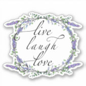 Sticker Lavande et Eucalyptus, Live Laugh Love (Devant)