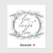 Sticker Lavande et Eucalyptus, Live Laugh Love (Feuille)