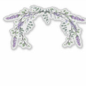 Sticker Lavande Eucalyptus violet vert fleuri feuillage (Devant)