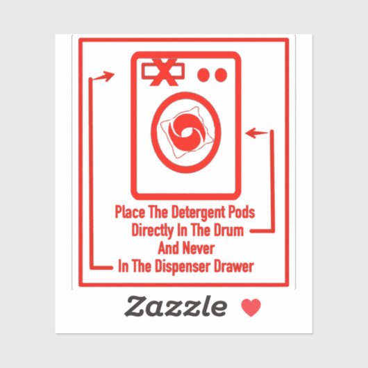 Sticker Lave-linge Lave-linge rouge (Feuille)