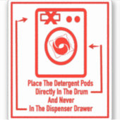 Sticker Lave-linge Lave-linge rouge (Devant)