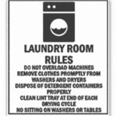 Sticker Lave-linge - Règles de la chambre Lave-linge - Sti (Devant)